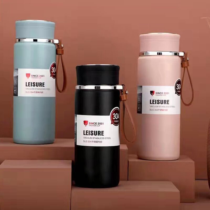 真空304不銹鋼內(nèi)膽提繩清新男女學生家用保溫水杯